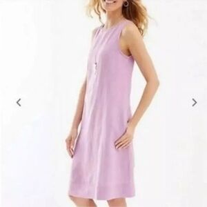 J Jill Love Linen Dress Sleeveless Knee Shift Beachy Lagenlook Vacation‎ Lilac S